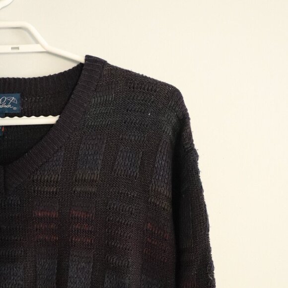 Vntg Arnold Palmer Men's Sz M Multi-Colored Long Sleeve Pullover Crew Sweater - Picture 5 of 10